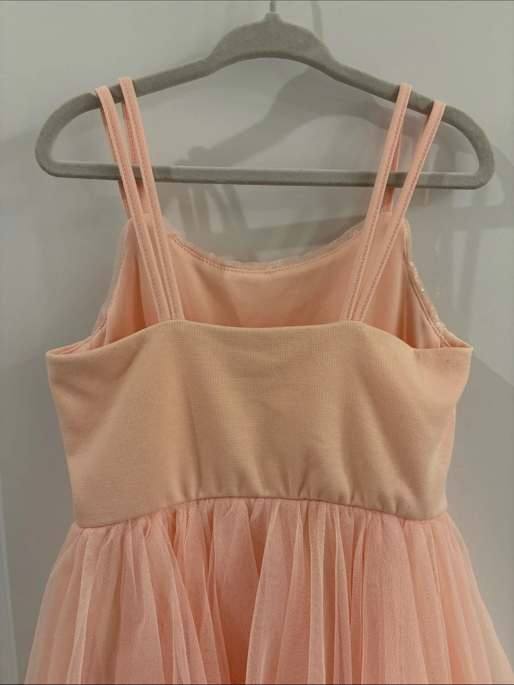 Cat & Jack Peach Tulle Formal Dress with Sequin Bodice